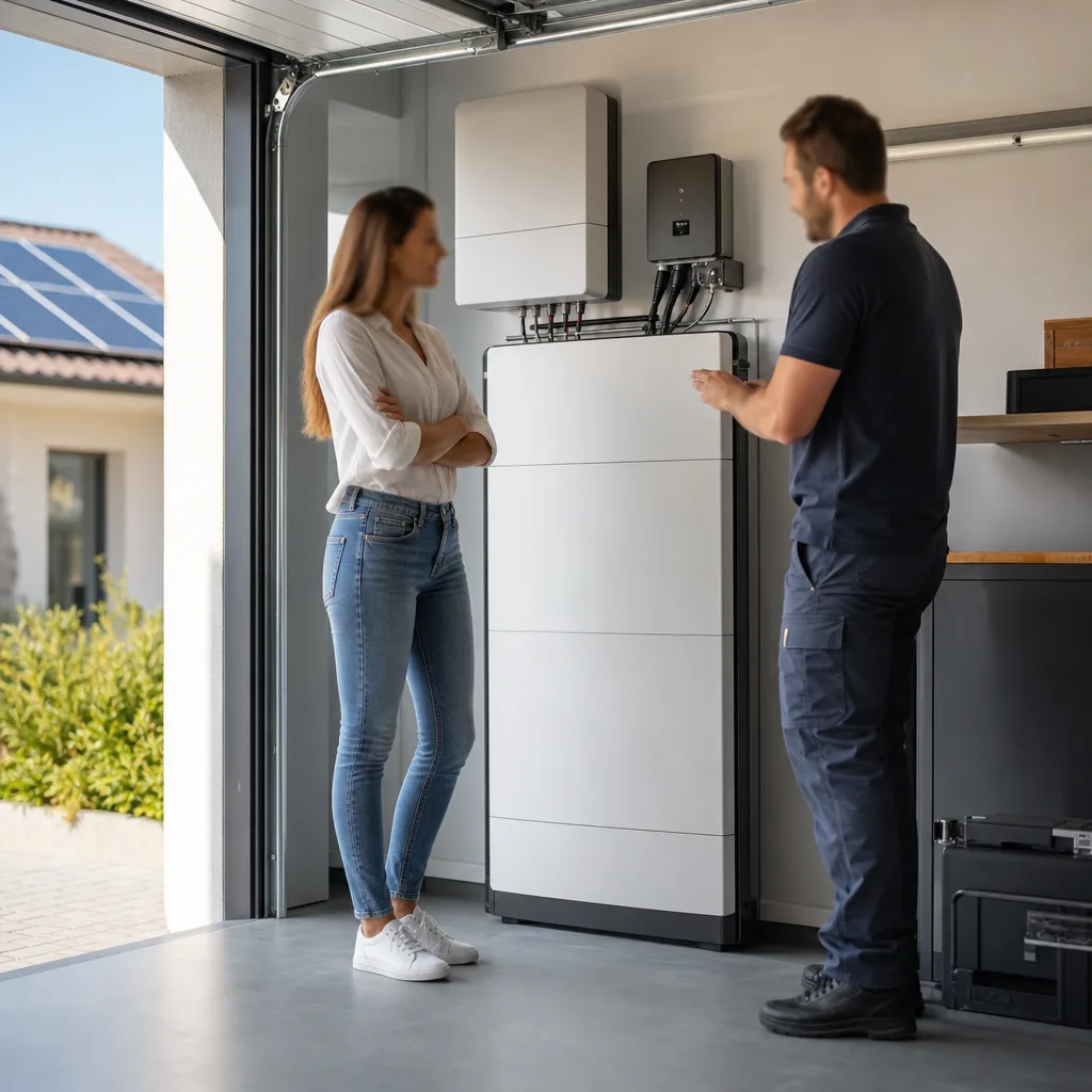Installation d'une batterie de stockage solaire dans un garage